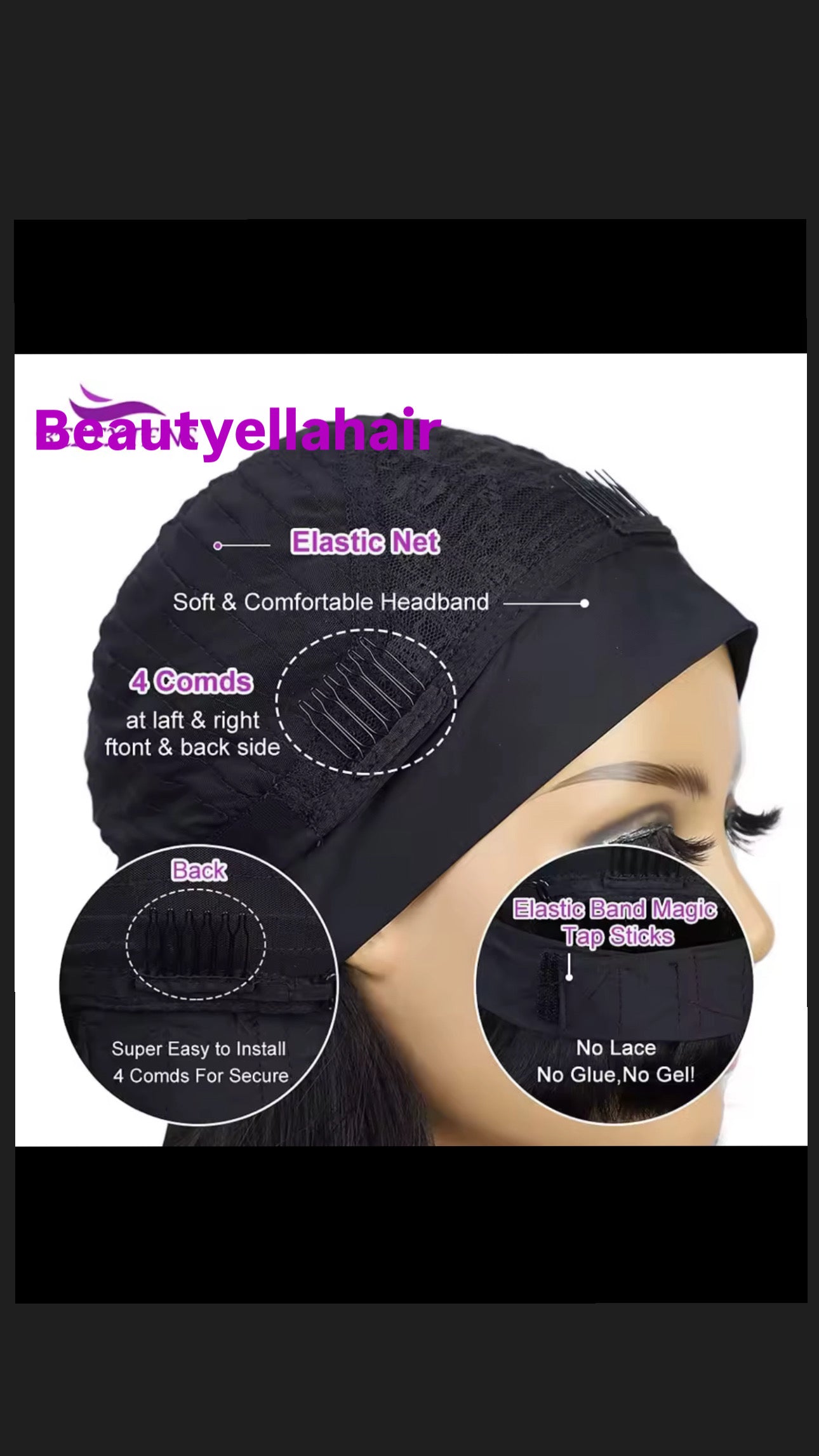 Beautyellahair Headband Wig Human Hair Straight Bob Headband Wig 180% Remy Human Hair Wigs For Women Brazilian Ready To Wear Wig Machine Made