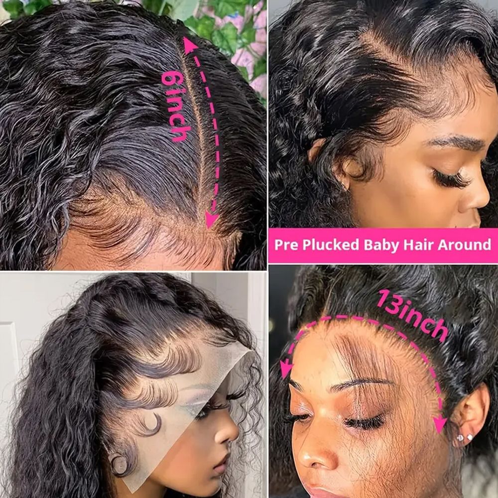 Invisi Strap 360 Lace Frontal Wigs Human Hair Preplucked
250% Density Deep Wave Glueless Human Hair Wig Pre Cut 3...