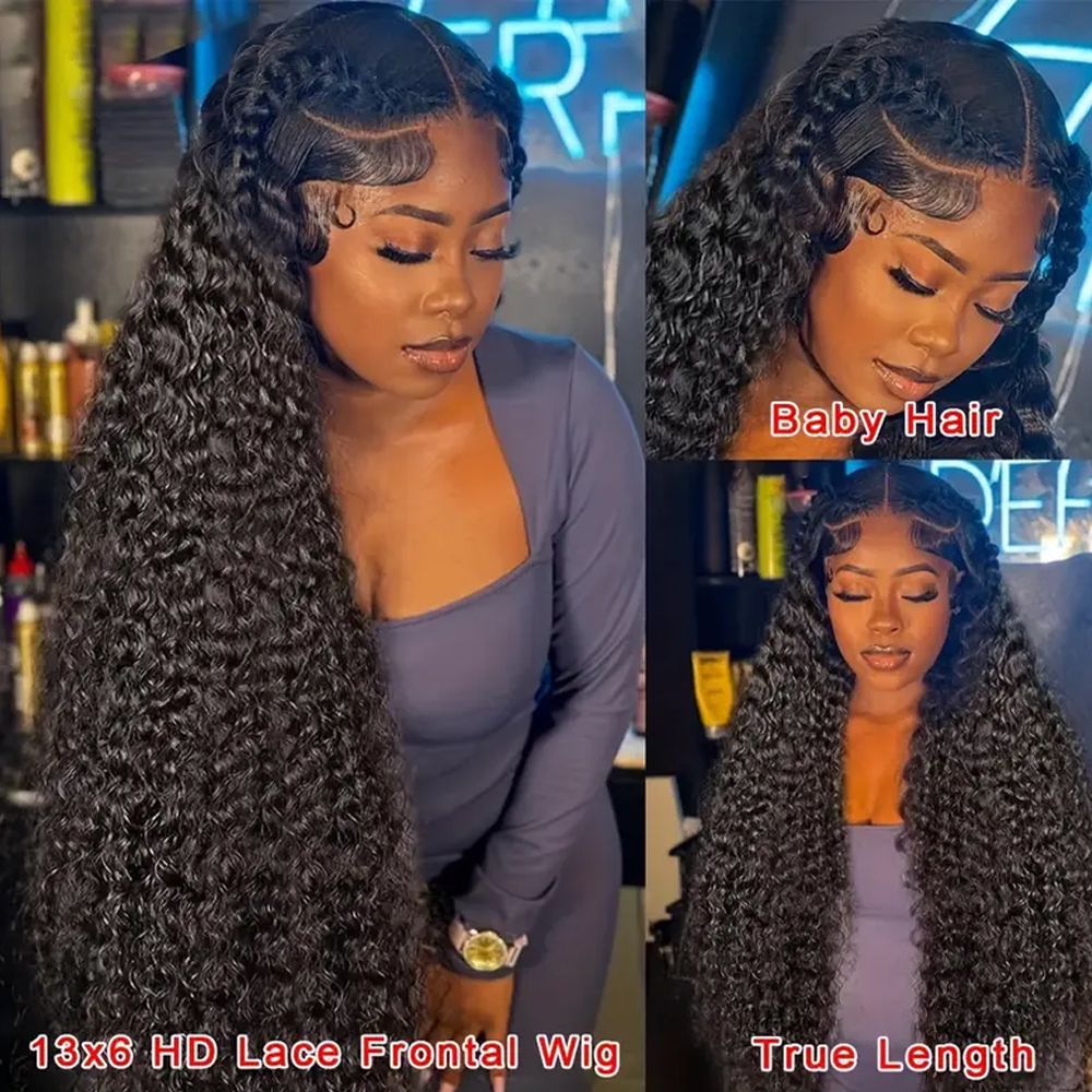 Invisi Strap 360 Lace Frontal Wigs Human Hair Preplucked
250% Density Deep Wave Glueless Human Hair Wig Pre Cut 3...