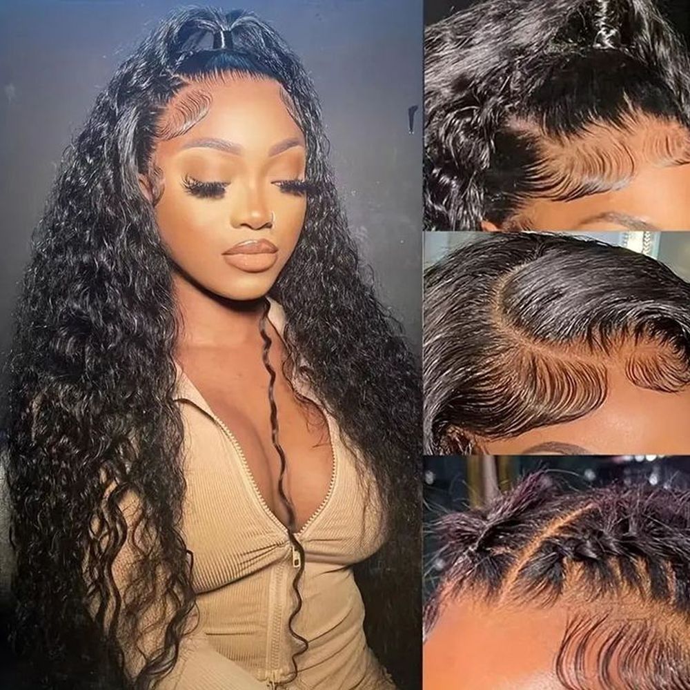 Invisi Strap 360 Lace Frontal Wigs Human Hair Preplucked
250% Density Deep Wave Glueless Human Hair Wig Pre Cut 3...