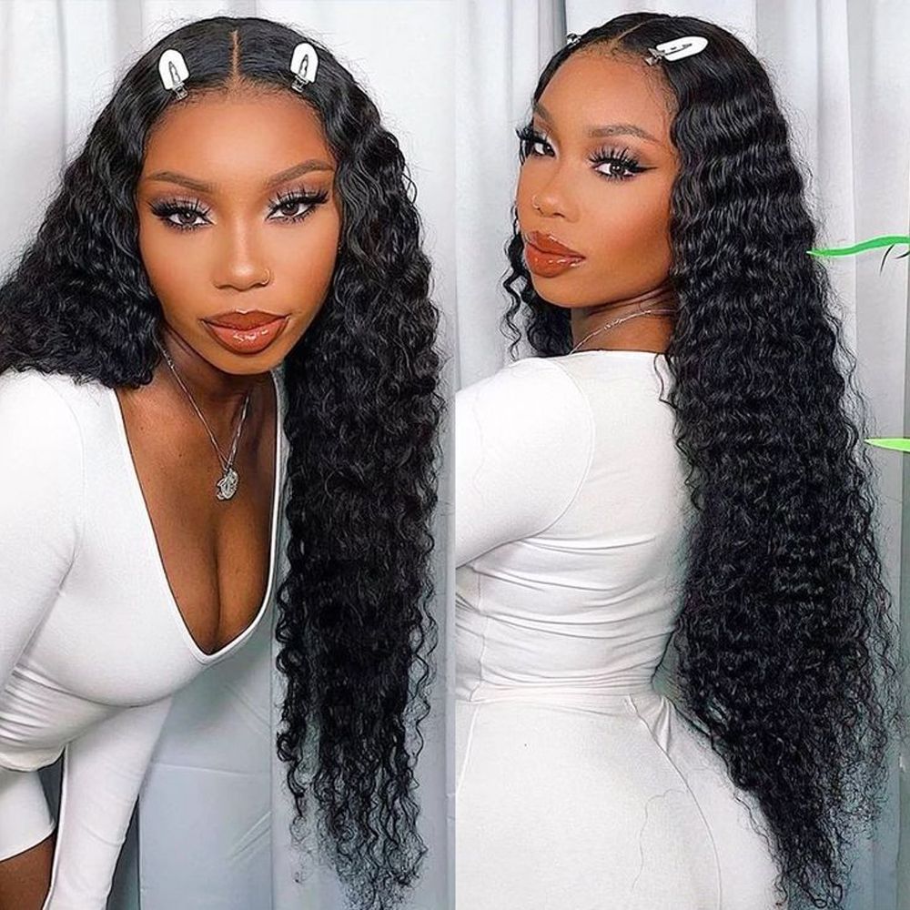 Invisi Strap 360 Lace Frontal Wigs Human Hair Preplucked
250% Density Deep Wave Glueless Human Hair Wig Pre Cut 3...