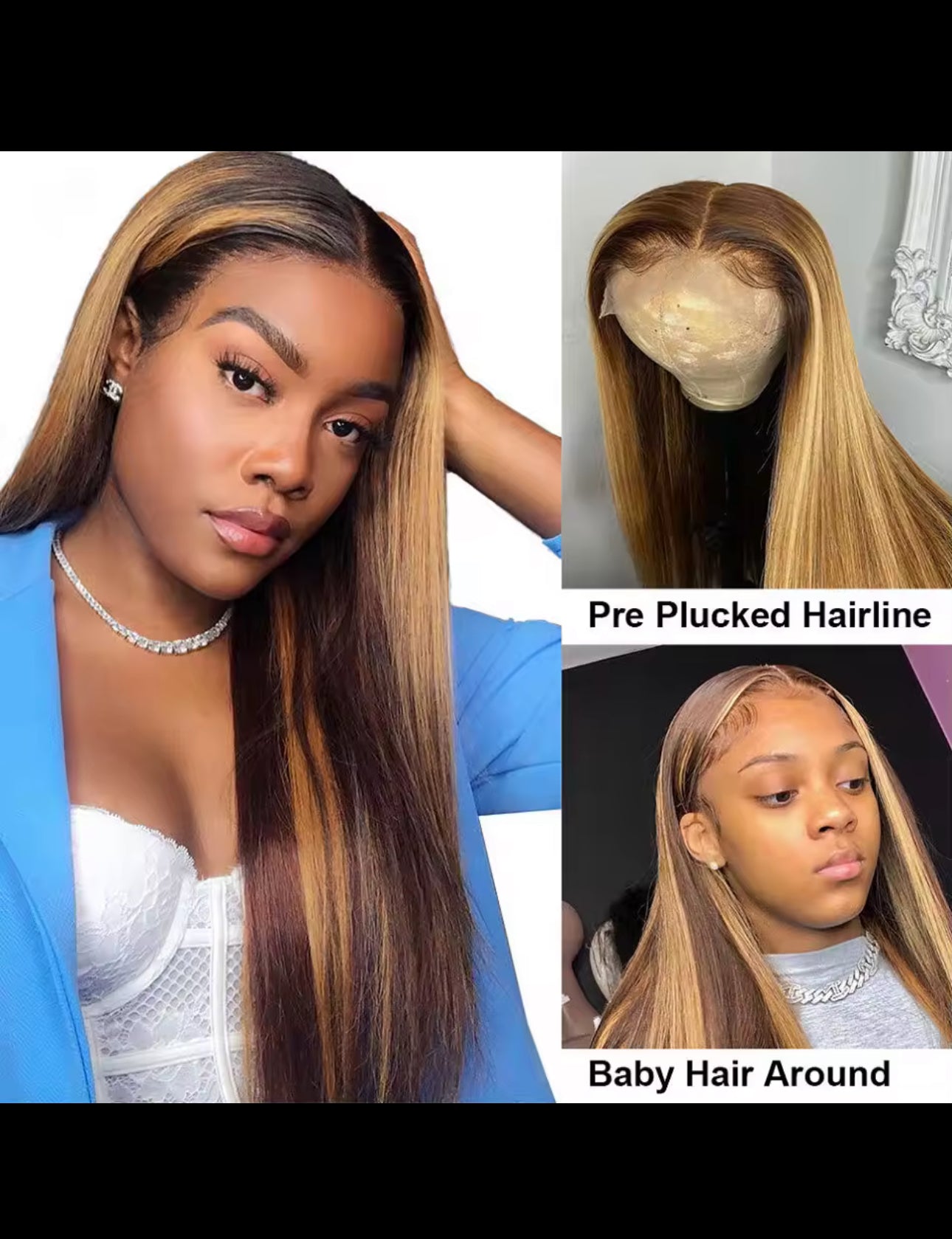 13x4 Hd Highlight Wigs Colored Lace Front Human Hair Wigs For Women Honey Blonde Straight Hd Lace Frontal Wigs Human Hair BeautyEllaHair