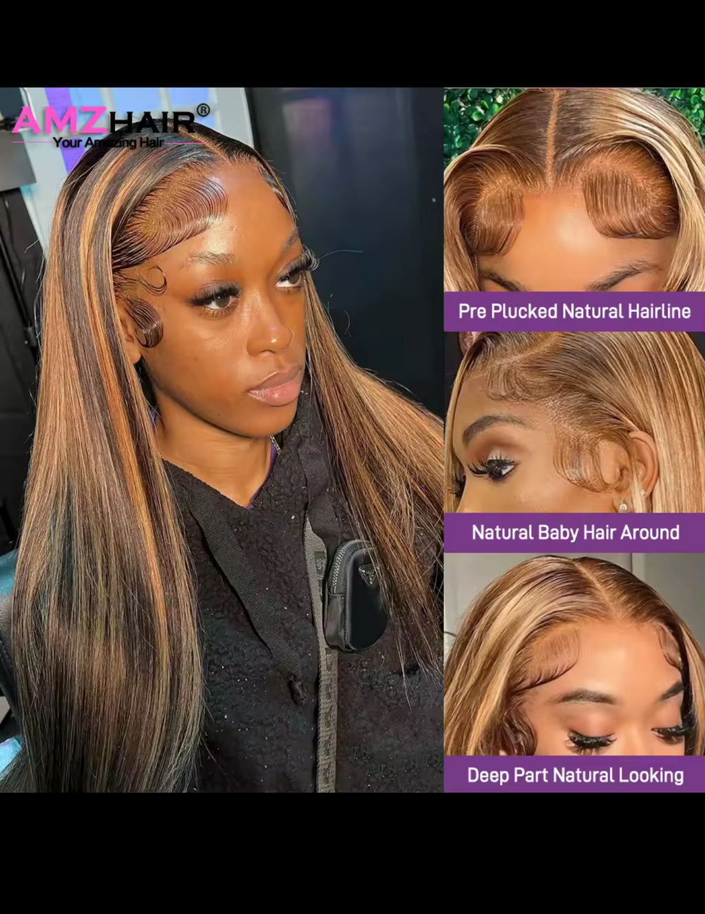 13x4 Hd Highlight Wigs Colored Lace Front Human Hair Wigs For Women Honey Blonde Straight Hd Lace Frontal Wigs Human Hair BeautyEllaHair