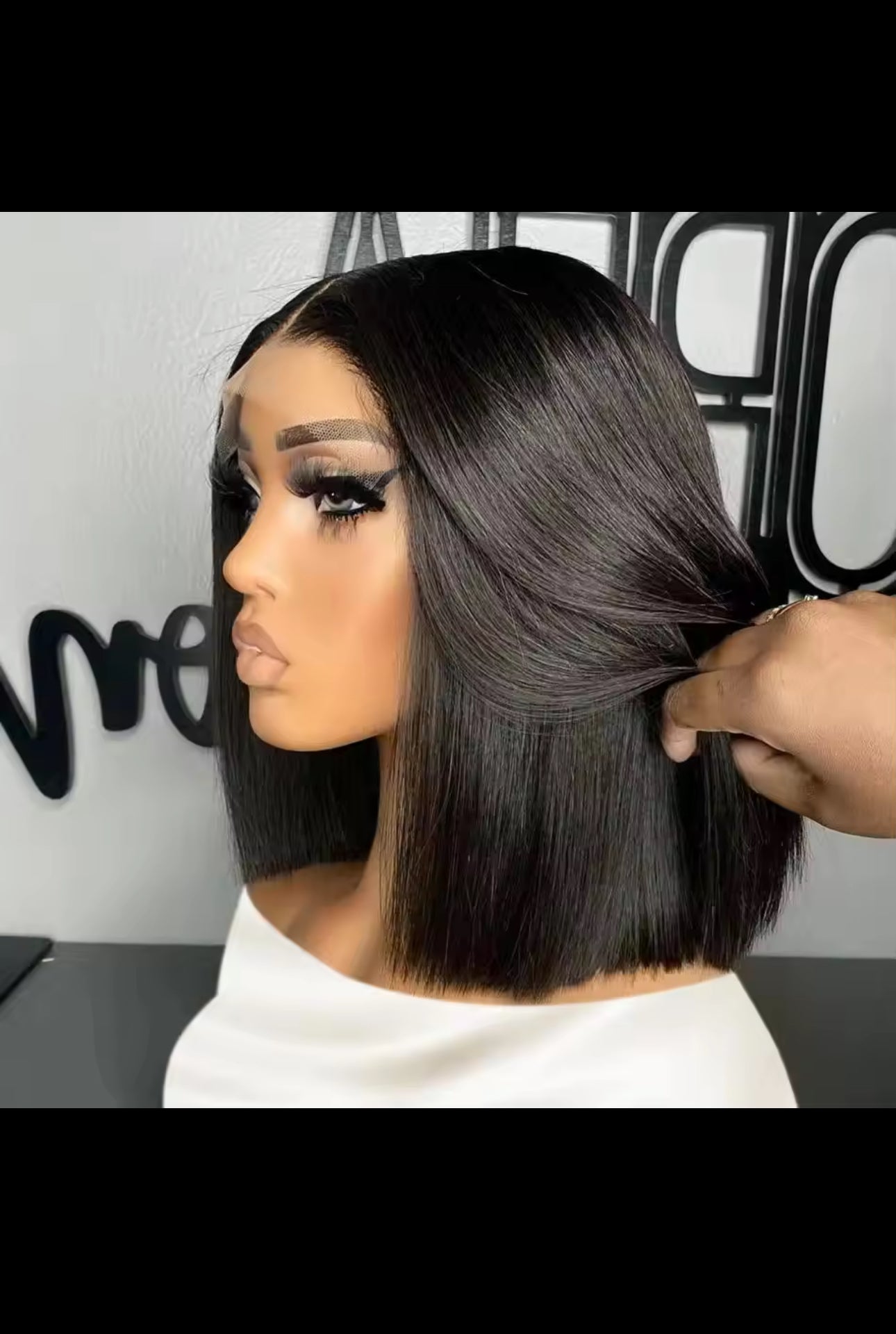 BeautyEllaHair Human Hair Bob Wig 13x4 Straight Lace Frontal 8-14 Inches Pre Plucked Hair Wigs Brazilian Remy Bone Straight Bob