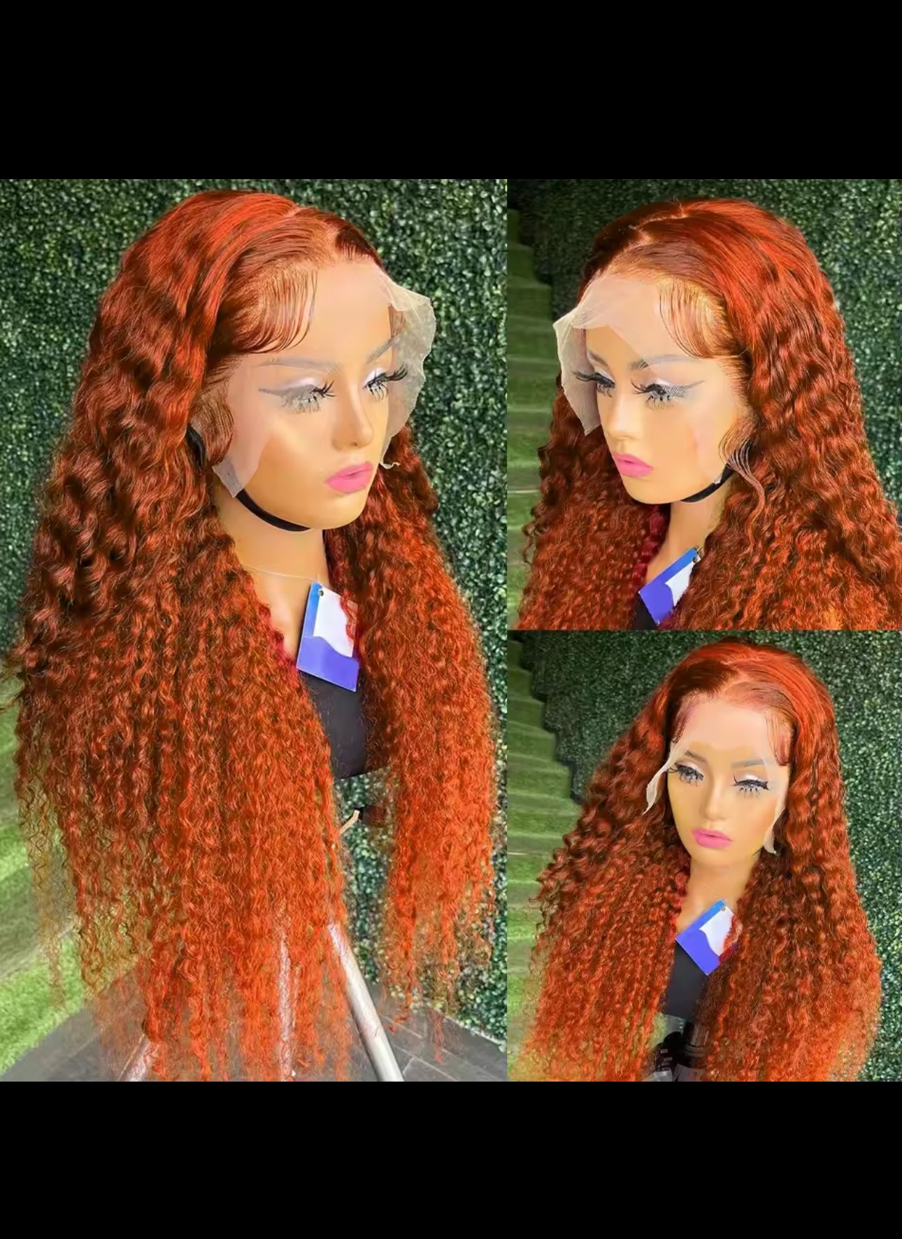 BeautyEllaHair Orange colored Water wave 13x6 hd lace frontal human hair wig Preplucked deep wave 20 inch ginger lace front curly wigs