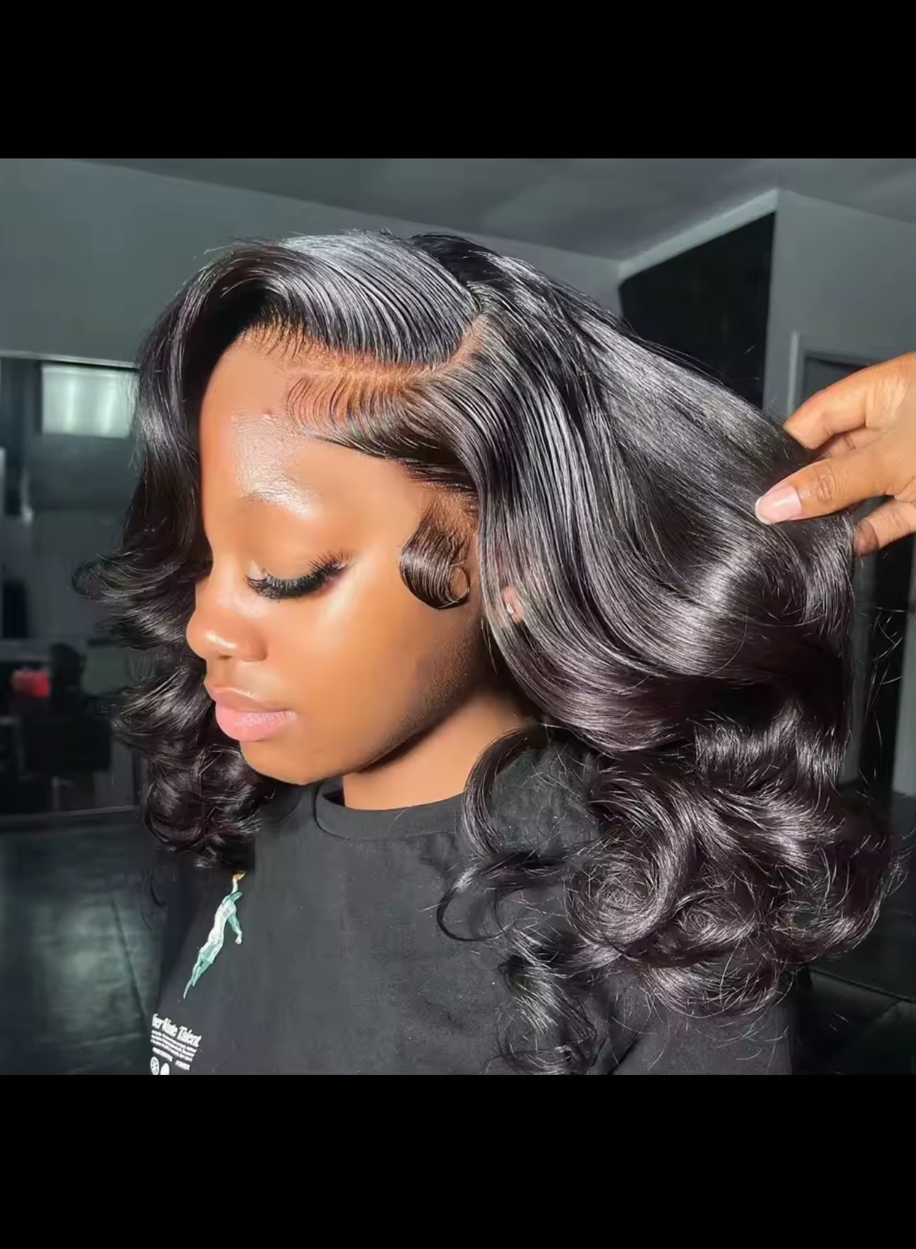 BeautyEllaHair 230% Glueless Human Hair Wavy 13x4 Transparent Lace Front Wigs For Women Body Wave Lace Frontal Wig Short Bob Wig Human Hair