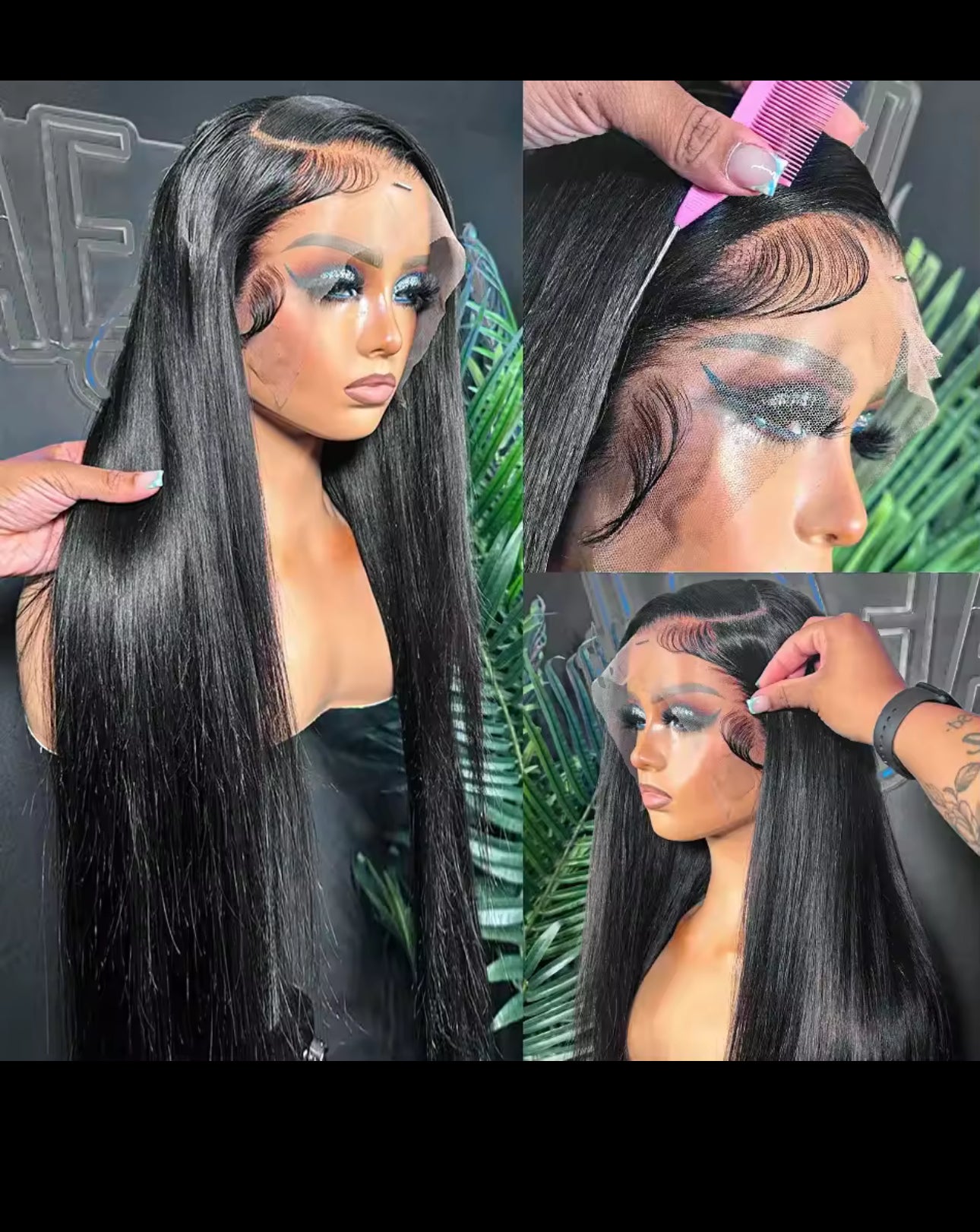 BeautyEllaHair Straight Lace Front Human Hair Wig 13x4 13X6 Transparent Lace Frontal Wig Brazilian 5x5 Closure