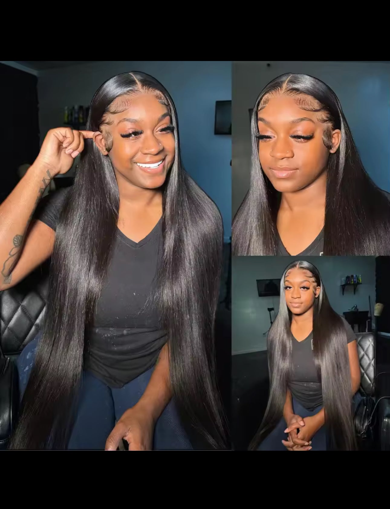 BeautyEllaHair Straight Lace Front Human Hair Wig 13x4 13X6 Transparent Lace Frontal Wig Brazilian 5x5 Closure