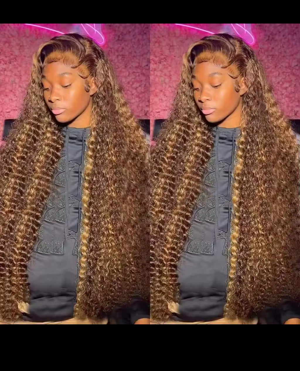 BeautyEllaHair Highlight Honey Blonde Kinky Curly 30 Inch Hd Lace Front Wig Human Hair 13x6 Deep Wave Lace Frontal Wigs Wigs  Human Hair Wigs