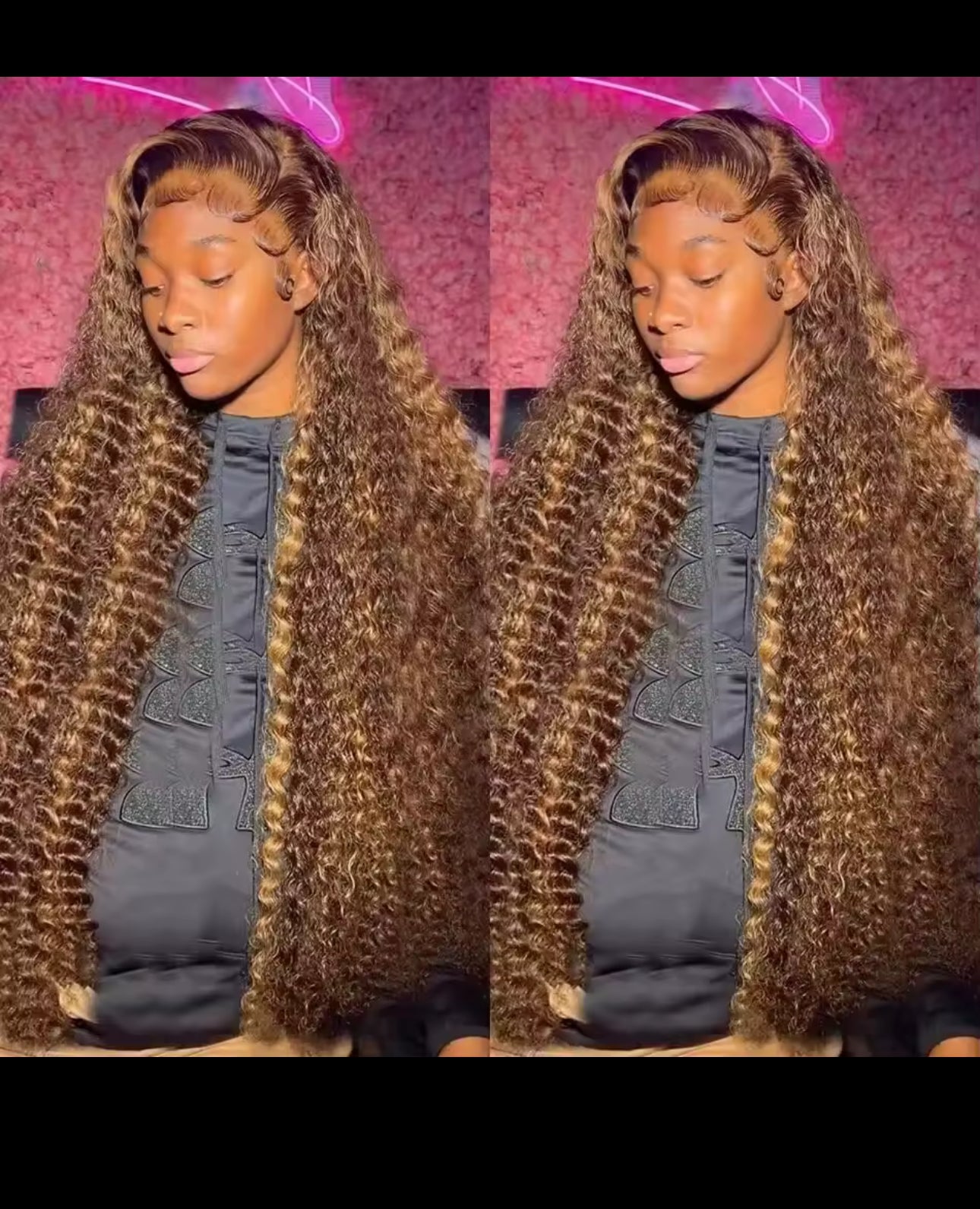 BeautyEllaHair Highlight Honey Blonde Kinky Curly 30 Inch Hd Lace Front Wig Human Hair 13x6 Deep Wave Lace Frontal Wigs Wigs  Human Hair Wigs