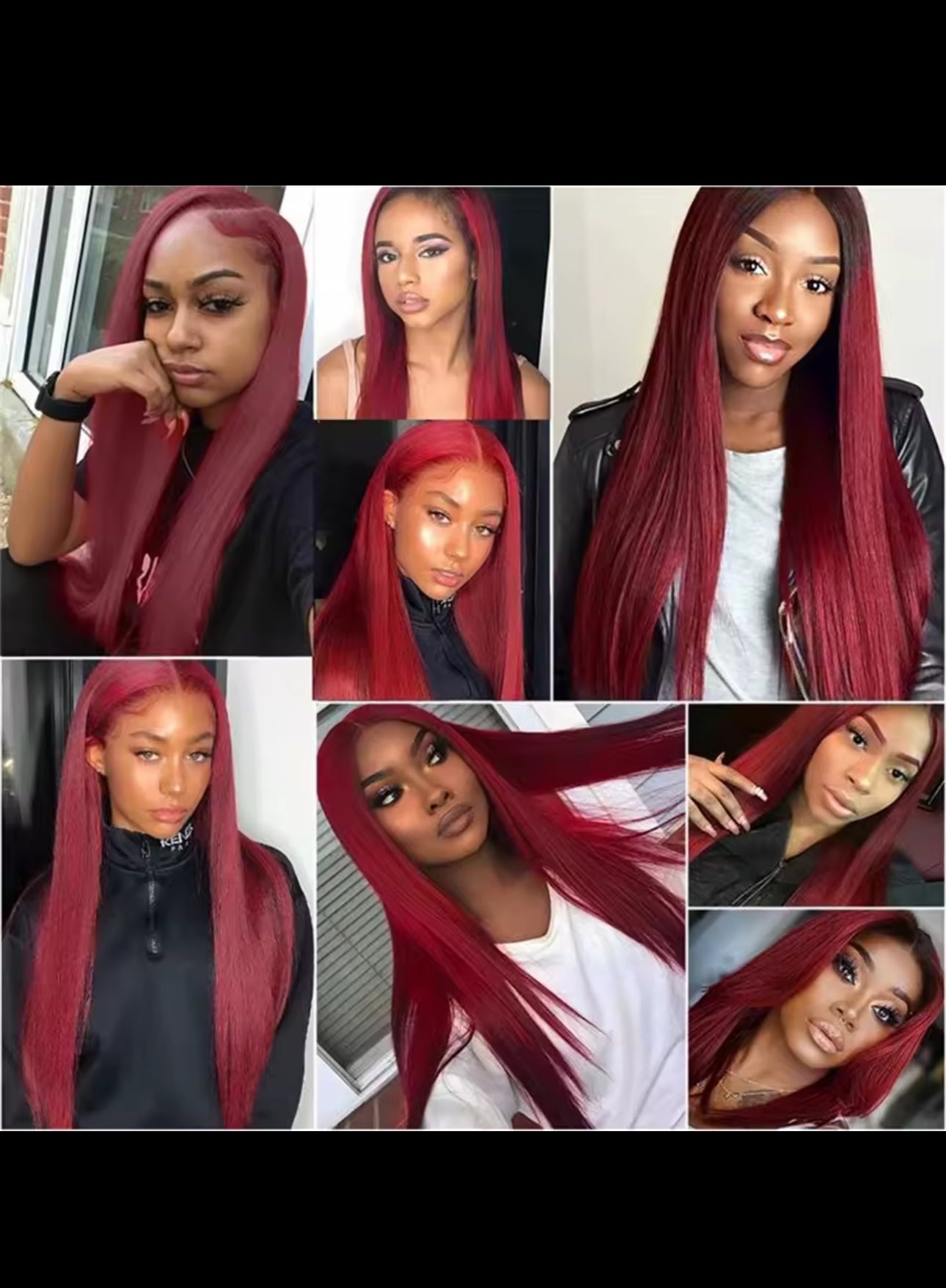 BeautyEllaHair Burgundy Transparent Lace Frontal Human Hair Wig Pre Plucked Red 99J Straight Colored 13x4 Lace Front Human Hair Wigs