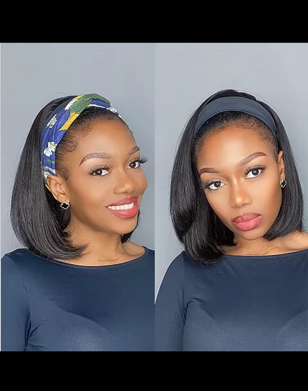 Beautyellahair Headband Wig Human Hair Straight Bob Headband Wig 180% Remy Human Hair Wigs For Women Brazilian Ready To Wear Wig Machine Made