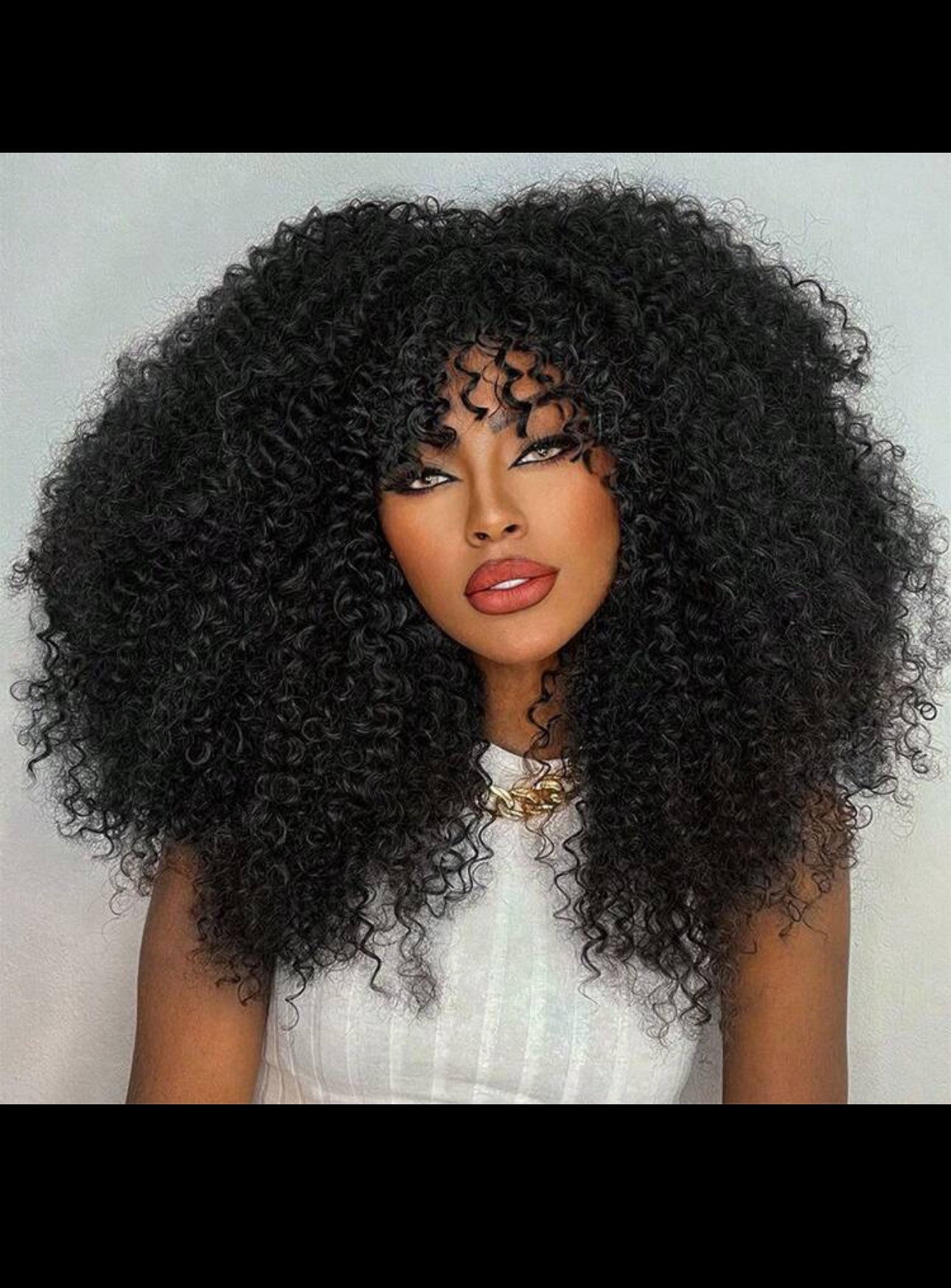 BeautyEllaHair Curly Wigs For Women Afro Bomb Curly Wig With Bangs Synthetic Fiber Glueless Long Kinky Curly Hair